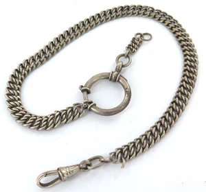 Antique Sterling Silver FOB / Pocket Watch Chain - Picture 1 of 6