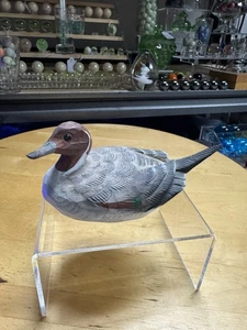 5228 Vintage Robert Toussaint handgeschnitzte handbemalte Ente Quebec Kanada Pintail? - Bild 1 von 6