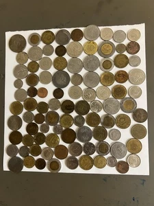 WHOLESALE LOT of 100 Different WORLD Coins Foreign Non-US See List & Description - Picture 1 of 8