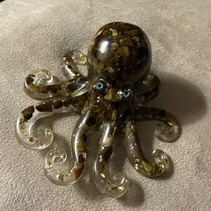 Check Out This Adorable Crystal Tiger Stone Octopus Resin Figurine - Picture 1 of 10