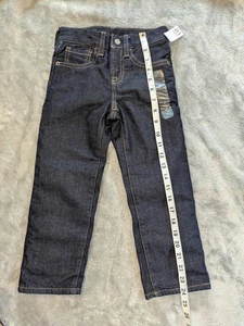New With Tags GAP Boys' Fleece Lined Dark Wash Jeans - Size 4 Years - Picture 1 of 5