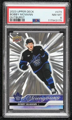 2023 Upper Deck Series 2 Young Guns Outburst Bobby McMann #479 PSA 8 Rookie RC - Image 1 of 2