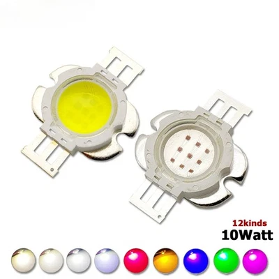 LED Chip 10W Round With 60 Degree Lens Warm Cool White Red Green Blue RGB Growth - Image 1 of 3