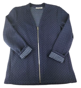 Croft & Barrow Damen PM gesteppte gefütterte Jacke marineblau LS durchgehender Reißverschluss Taschen VNeck - Bild 1 von 9