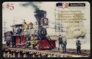 Tarjeta telefónica TK 334a/Phonecard Amerivox Telecard World Rails To Tidewater Train - Imagen 1 de 2