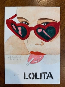 2007 Sketch Movie Poster Card signed by Kraiger - Movie is Lolita  - Picture 1 of 2