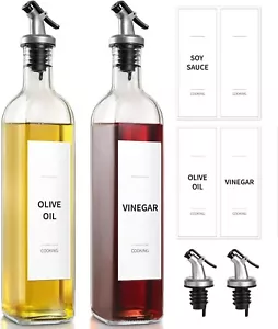 2Pack Olive Oil and Vinegar Dispenser Bottle Set, 17oz Kitchen Oil Dispenser - Picture 1 of 7