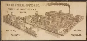 Antique Montreal Cotton Company Woven Textile Canadian Advertising Banner - Picture 1 of 2