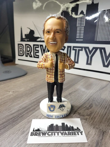 Milwaukee brewers bobblehead Bob Uecker Admirals Plaid Jacket No Box Cover