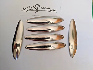 6 - 7/8 Unzen Metall Angellöffel Silber Trolling Driften Flattern Rohlinge 4" - Bild 1 von 6