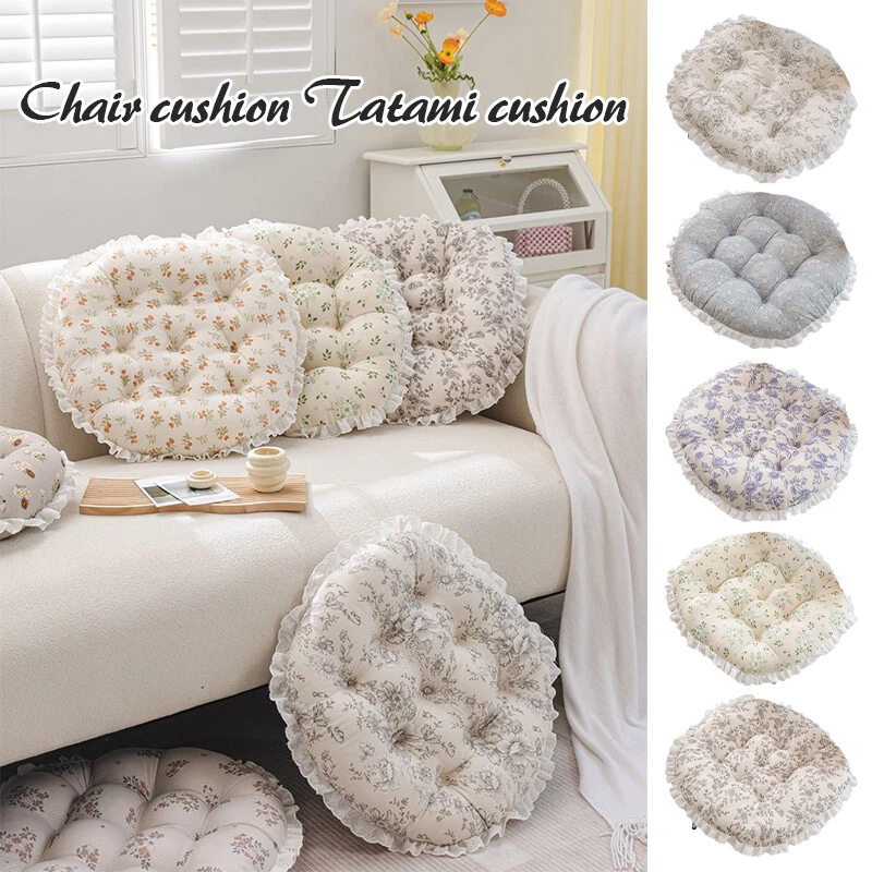 Floral Double-Layer Yarn Cushion Tatami Mat Chair Cushion Breathable and Soft - Image 1 of 4