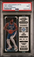 2022-23 Contenders Optic Joel Embiid #3 Black Pandora PSA 9 MINT POP 1