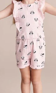 Girls size 7 Pink Disney Minnie Mouse Cotton playsuit jumpsuit NEW A5100 - Picture 1 of 4