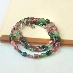 Handmade Natural Multi Tourmaline Beads Necklace 16 Inch Rondelle Jewelry 1096 - Picture 1 of 9