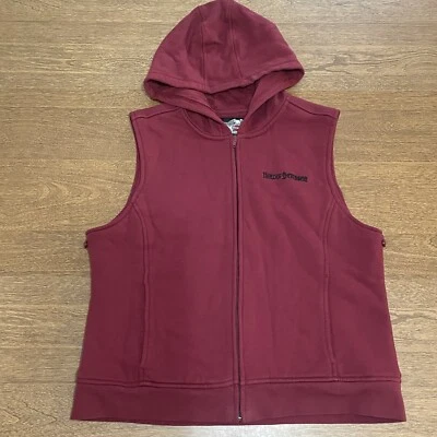 Sudadera con capucha Harley Davidson mediana para mujer sin mangas con cremallera inserción roja talla grande Foto 1 de 4