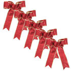  5 Pcs/Pack Outdoor Red Bows Christmas Garland Present Burlap