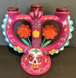 Target Dia De Muertos Calavera Candle Holder 2023 Candle Holder Pink - Picture 1 of 6