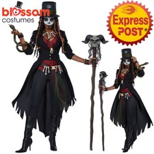 CA709 Voodoo Magic Witch Doctor Ritual Skeleton Day Of The Dead Womens Costume