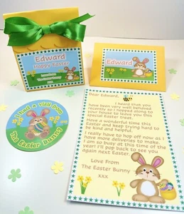 Personalisierter Osterhasen Brief, Geschenktüte, Aufkleber, Ostergeschenk, Osterjagd - Bild 1 von 6