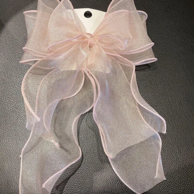 Clip de pelo de moño de gran tamaño de tres capas clip superior de organza clip de cola de caballo hada de Corea Foto 1 de 4