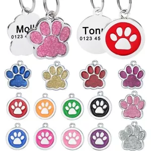 Personalisierte Hundemarke Haustier Katze Kätzchen Welpe für Halsband Gravur Name Telefonnummer - Bild 1 von 25
