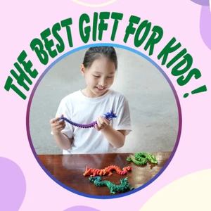 12" 3D Printed Dragon, Articulated Dragon, Crystal Dragon, Dragon Fidget Toy,... - Picture 1 of 12