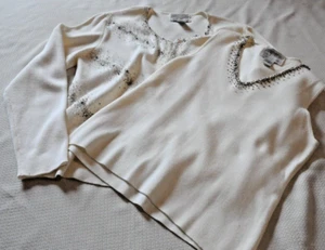 Side Effects 80s? Sweater & Matching Shell L Beaded Hong Kong - Picture 1 of 9