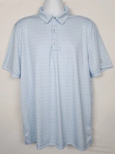 Huk Polo Shirt Mens XL Short Sleeve Blue Golf Tennis Polyester Fishing Hooks - Picture 1 of 10