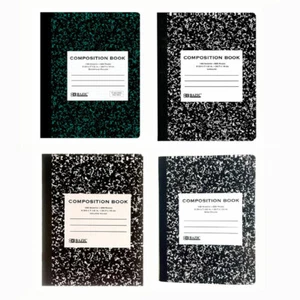 5 Pack School Composition Books Unruled, Quad, College & Wide Ruled Book 200 Pgs - Picture 1 of 20
