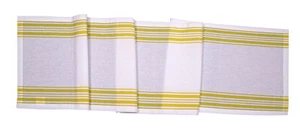 Cotton Table Runner Vintage French Stripes Yellow - Picture 1 of 1