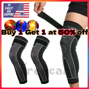 Leg Support Brace With Strap Thigh High Compression Sleeve Socks Pain Relief 1PC - Picture 1 of 18