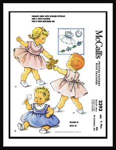 McCall's #2393 Helen Lee Sewing Pattern DRESS Frock Petticoat Toddler 6mth DOLL - Picture 1 of 5