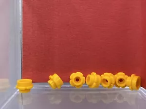Lego Parts (7) Bright Light Orange Plate, Round 1 x 1 with Flower Edge No 24866 - Picture 1 of 1
