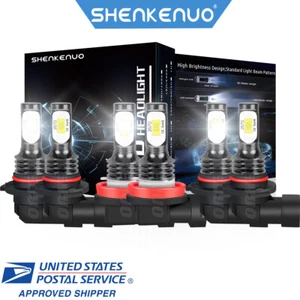 Super White 6X Combo LED Headlights High Low Bulbs Fog Light Kits US Stock 200W - Bild 1 von 12
