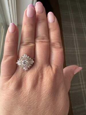 Art Deco 14k Rose gold Halo Engagement Ring - Image 1 of 4