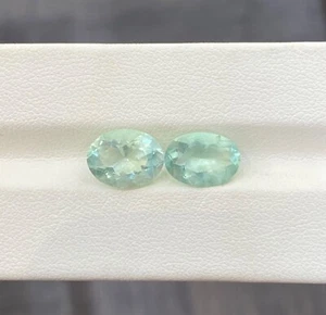 6.88 ct Best Grade Nice Mint Green / Natural Green Fluorite - Oval 2 pc Video !! - Picture 1 of 3