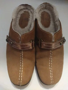 Cole Haan braun camel Wildleder Meribel Lammfell Clogs Pantoletten Schuhe Größe 6B - Bild 1 von 6