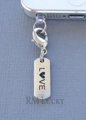 LOVE Tag Handy Anhänger Anti Staubdicht Stecker Ohr Kappe Buchse C96 - Bild 1 von 2