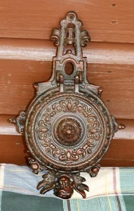 Antiker Türklingel mit Sicherheitsglas Kunst Gusseisen sehr dekorativ - Bild 1 von 7