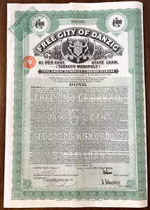 Freie Stadt Danzig 6,5% Staatsanleihen £100 1927 - Bild 1 von 2