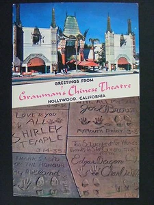 Hollywood California Grauman's Chinese Theatre Shirley Temple Postcard 1950s - Picture 1 of 2