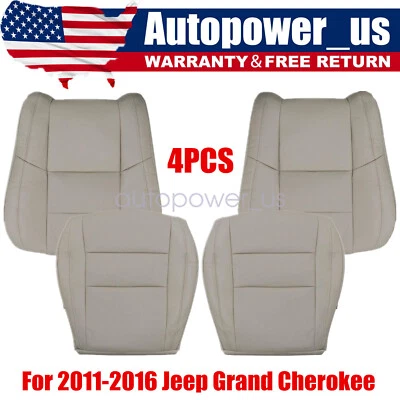 For Jeep Grand Cherokee 2011-2016 Driver / Passenger Side Leather Seat Cover Tan Foto 1 de 4