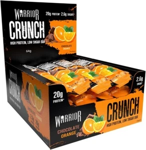 Warrior Crunch 12 x 64g Protein Bars 20g Protein High Impact Nutrition Snack Bar - Picture 1 of 95