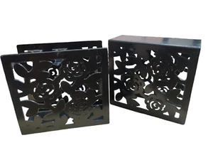 @ Metal Tissue Paper Tabletop Black Color For Dining Table & Restaurant Set Of 2 - Picture 1 of 5