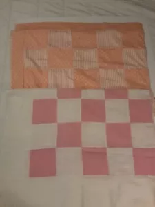Pink Unfinished Quilt Fabric Material Lot Of 2 - Picture 1 of 9
