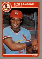 1985 Fleer St. Louis Cardinals Baseball Card #232 Tito Landrum