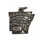 Vintage Sterling Silver Arkansas State Charm Souvenir 925 Travel Stamped