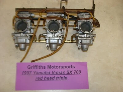 1997 YAMAHA VMAX SX 700 cabeça vermelha tripla fabricante de equipamento original mikuni carburador conjunto rack 34m - Imagem 1 de 4