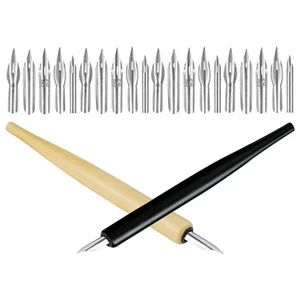  2 Sets Dipped Wooden Pen Comic Ink Pens Cartoon Drawing Supplies - Picture 1 of 12