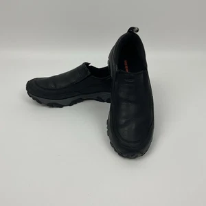 Merrell Herren Schwarz Leder Slipper Schuhe Wandern Trail Vibram Sohle Komfort 10 - Bild 1 von 10